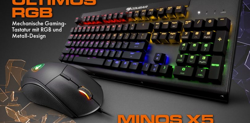 Neu von Cougar – Die mechanische Tastatur Ultimus RGB mit LED-Beleuchtung und die Minos X5 Gaming-Maus