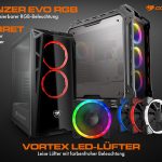 Cougar bringt neue Gehäuse – Panzer Evo RGB & Turret Midi – sowie neue Vortex LED-Lüfter